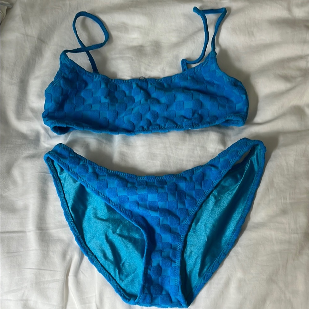 Triangl Swimwear Blue Bikini Set Classic Cut (TOP: Small BOTTOMS: XS)